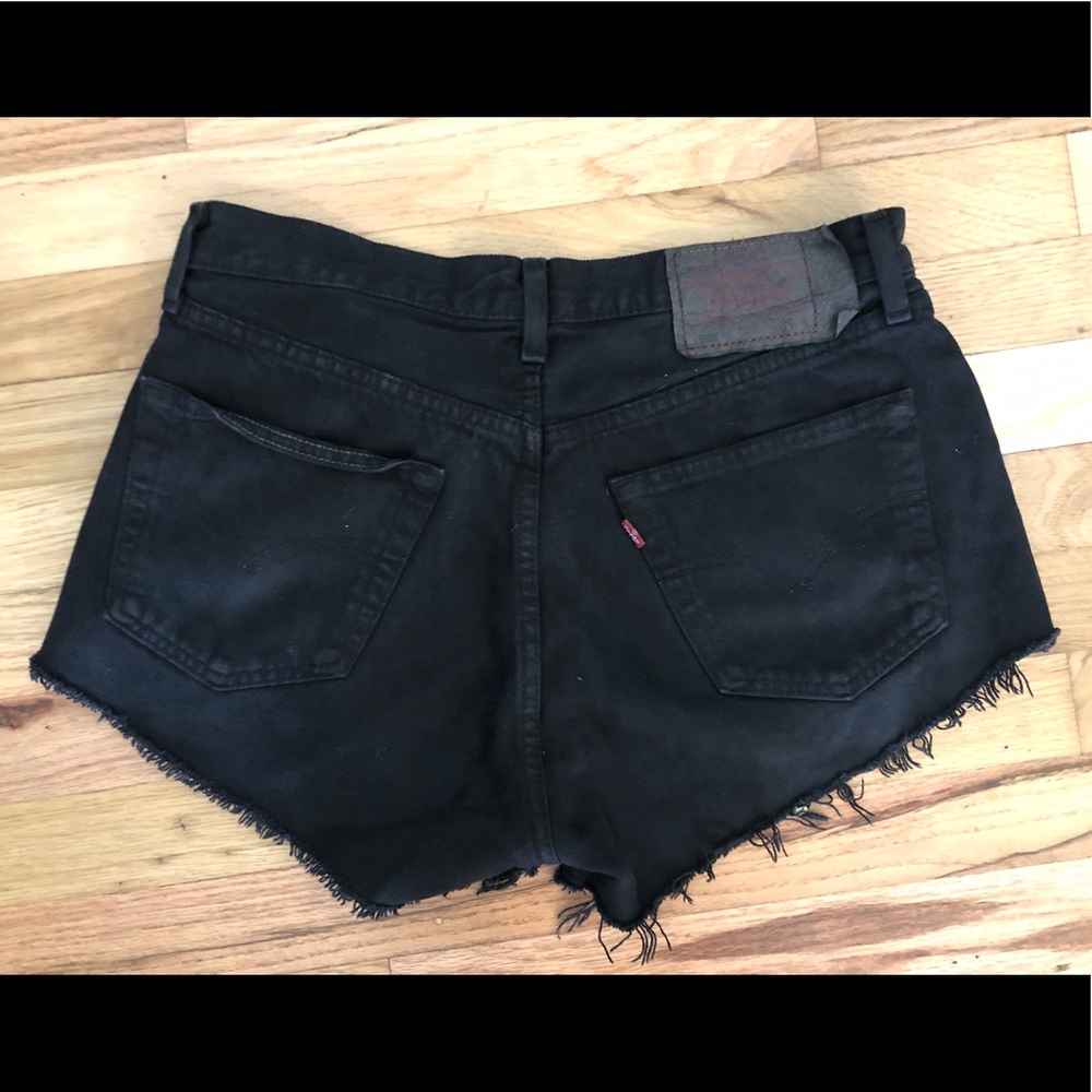 LEVIS 501 original black  denim cut off shorts